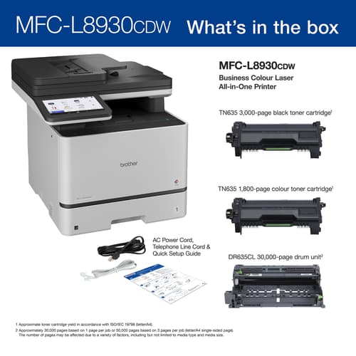 Brother MFC-L8930CDW Business Colour Laser All-in-One with Duplex Print, Scan, Copy, and Low-Cost Printing