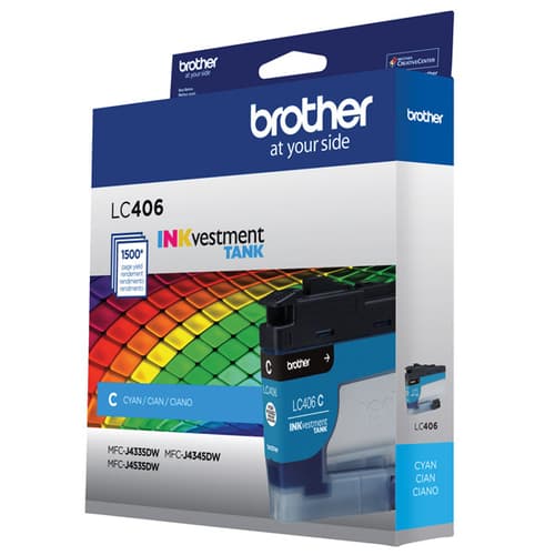 Brother Genuine LC406CS Standard-Yield Cyan Ink Cartridge