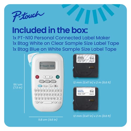 Brother P-touch PT-N10 Personal Handheld Label Maker - Bundle