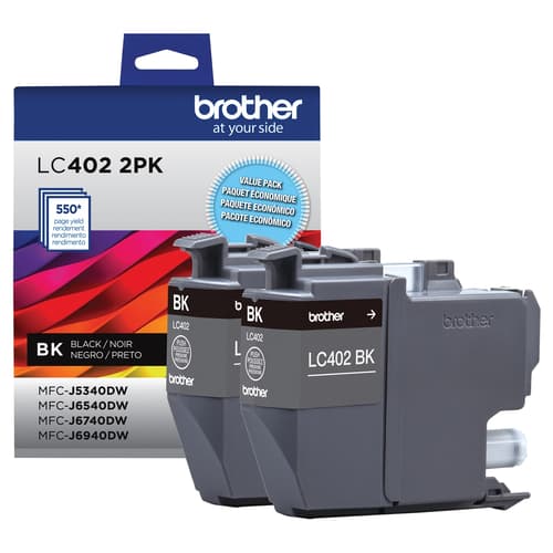 Brother Genuine LC4022PKS 2-Pack of Standard Yield Black Ink Cartridges