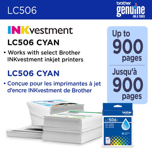 Brother Genuine LC506CS Standard Yield Cyan Ink Cartridge