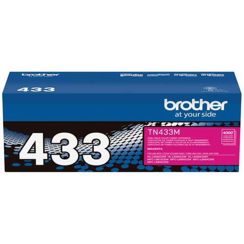 Brother TN433M Magenta Toner Cartridge, High Yield