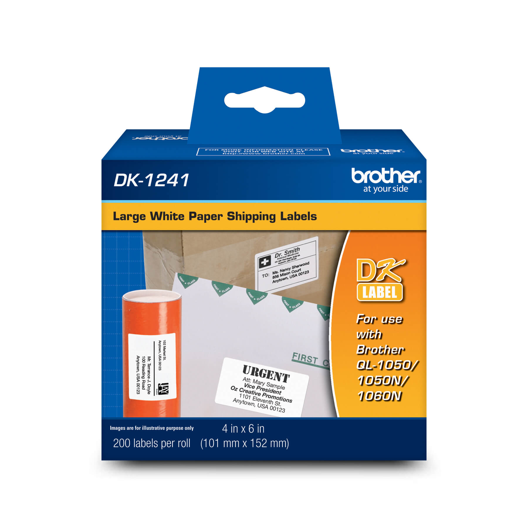 Brother DK-1241 Large Shipping Labels (200 Labels) 4 x 6 (101 mm