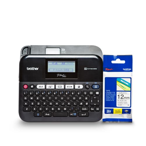 Brother R450TZE231BUND Refurbished PTD450 P-touch PC-Connectable Label Maker and TZE231 Laminated Black on White TZe Tape Bundle