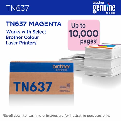 Brother Genuine TN637M Ultra High Yield Magenta Toner Cartridge