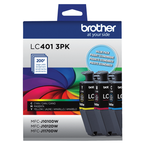 Brother Genuine LC4013PKS Standard-Yield Colour Ink Cartridge 3-Pack