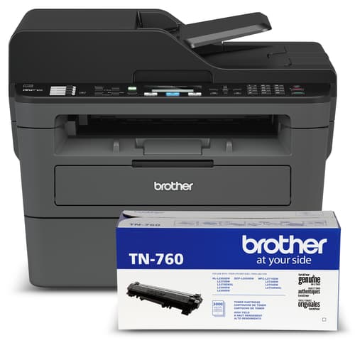 Brother MFC-L2710DW Compact Monochrome Laser Multifunction Bundle with  TN760 High-Yield Black Toner Cartridge