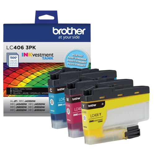 Brother Genuine LC4063PKS INKvestment Tank Standard-Yield Colour Ink Cartridge 3-Pack