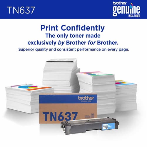 Brother Genuine TN637C Ultra High Yield Cyan Toner Cartridge