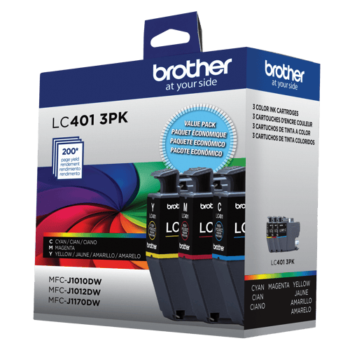 Brother Genuine LC4013PKS Standard-Yield Colour Ink Cartridge 3-Pack