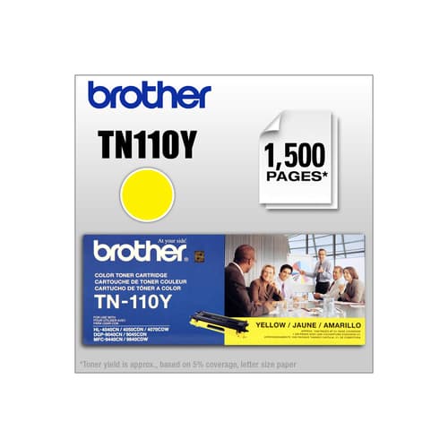 Brother TN110Y Yellow Toner Cartridge, Standard Yield