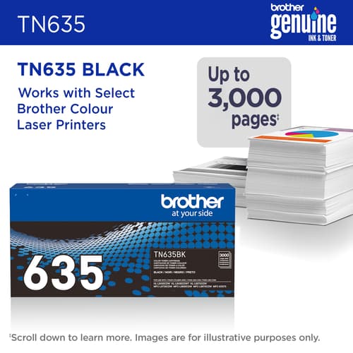 Brother Genuine TN635BKStandard Yield Black Toner Cartridge
