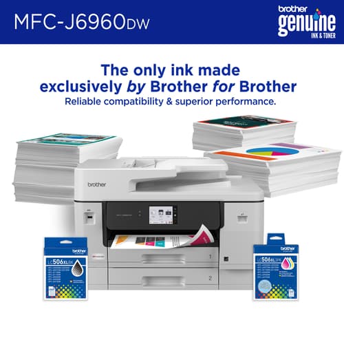 Brother INKvestment MFC-J6960DW Wireless Colour Inkjet All-in-One Printer with 11”x17” capabilities and 3.5” Colour Touchscreen
