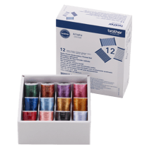Brother SAETTSIT 12-Colour Satin Finish Embroidery Thread Set
