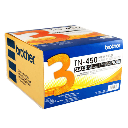 MULTIPACK - Brother Genuine TN4503PK High-Yield Mono Laser Toner Cartridge 3-Pack