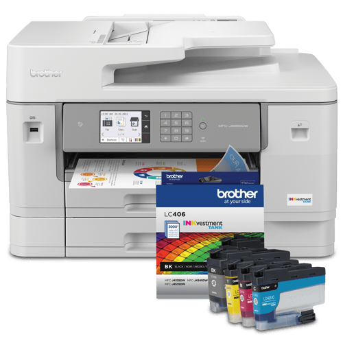 Brother R6955LC406BUND Refurbished INKvestment Tank Colour Inkjet All-In-One Printer and Bonus Ink Bundle