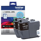 Brother Genuine LC401XL2PKS High-Yield Black Ink Cartridge 2-Pack