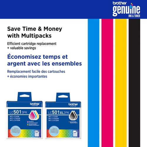 Brother Genuine LC5013PKS Standard Yield Cyan, Magenta, Yellow Ink Cartridges