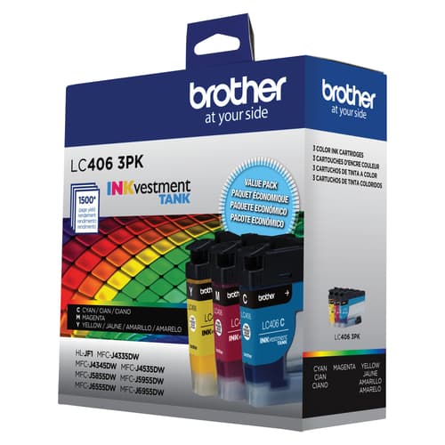 Brother Genuine LC4063PKS INKvestment Tank Standard-Yield Colour Ink Cartridge 3-Pack