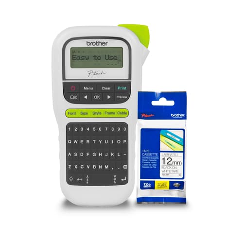 Brother R110TZE231BUND Refurbished PTH110 Portable Label Maker and TZE231 Laminated Black on White TZe Tape Bundle