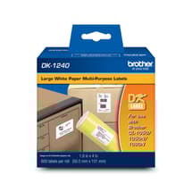 Brother DK1240 Large Multi-Purpose Labels (600 Labels)   1.9&quot; x 4&quot; (50.5 mm x 101 mm)