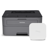 Brother HL-L2320D Bundle with PT-P300BTAD P-touch CUBE Label Maker