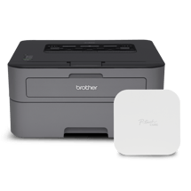 Brother HL-L2320D Bundle with PT-P300BTAD P-touch CUBE Label Maker