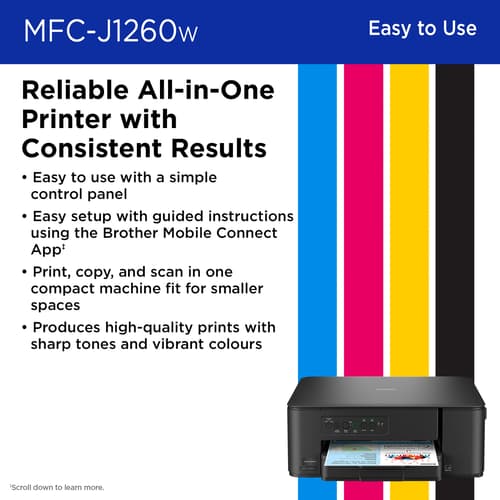 Brother Work Smart MFC-J1260W Wireless Colour Inkjet All-in-One Printer