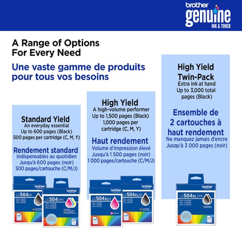 Brother Genuine LC5043PKS Standard Yield Cyan, Magenta, Yellow Ink Cartridges