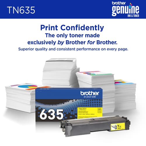 Brother Genuine TN635Y Standard Yield Yellow Toner Cartridge