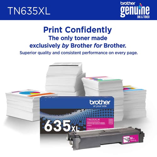 Brother Genuine TN635XLM High Yield Magenta Toner Cartridge