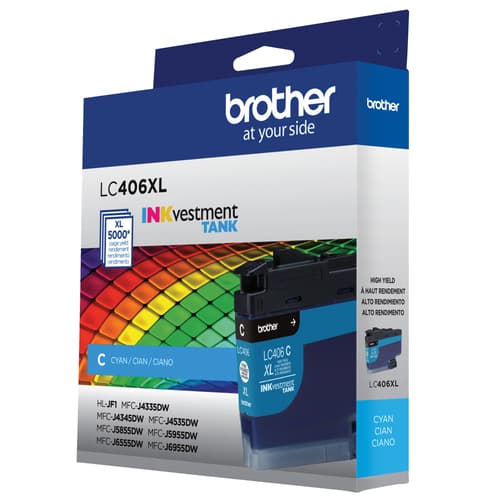 Brother Genuine LC406XLCS High-Yield Cyan Ink Cartridge