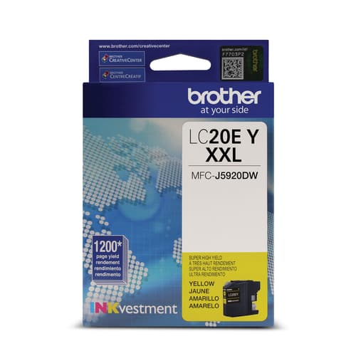 Brother LC20EYS INKvestment Yellow Ink Cartridge, Super High Yield (XXL Series)
