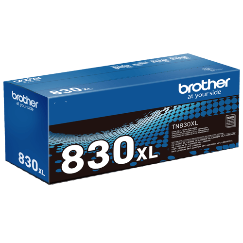 Brother Genuine TN830XL High Yield Black Toner Cartridge for 3,000 Pages