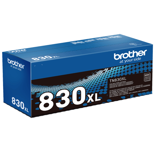 Brother Genuine TN830XL High Yield Black Toner Cartridge for up to 3,000 Pages