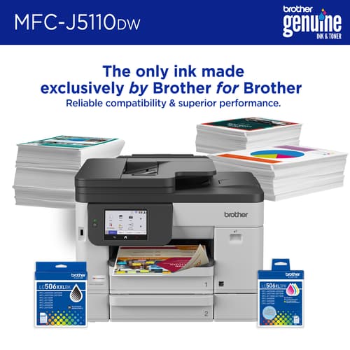 Brother INKvestment MFC-J5110DW Wireless Colour Inkjet All-in-One Printer with 500-sheet paper tray capacity and 4.3” Colour Touchscreen