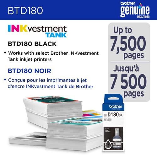 Brother Genuine BTD180BKS High Yield Black Ink Bottle
