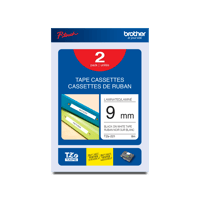 Brother Genuine TZe2212PK Black on White Laminated Tape, 2-Pack for P-touch Label Makers, 9 mm wide x 8 m long