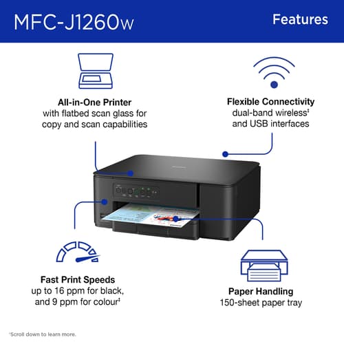 Brother Work Smart MFC-J1260W Wireless Colour Inkjet All-in-One Printer