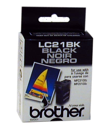 Brother LC21BK Innobella Black Ink Cartridge, Standard Yield 