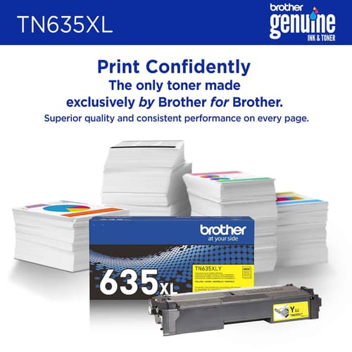 Brother Genuine TN635XLY High Yield Yellow Toner Cartridge