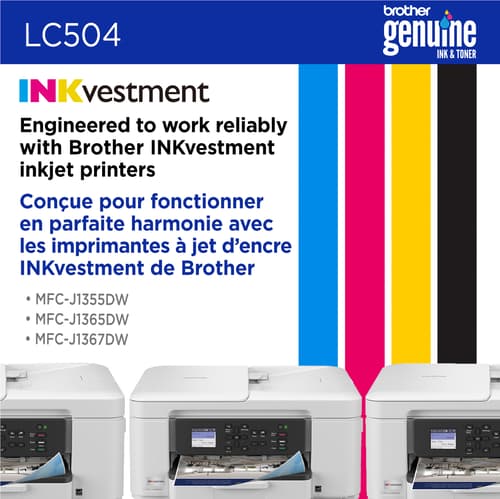 Brother Genuine LC504BKS Standard Yield Black Ink Cartridge