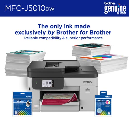 Brother INKvestment MFC-J5010DW Wireless Colour Inkjet All-in-One Printer with Automatic 2-sided Copy & Scan with 2.7” Colour Touchscreen