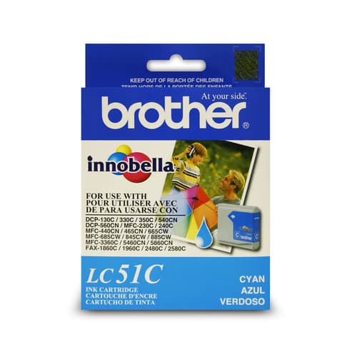 Brother LC51CS Innobella  Cyan Ink Cartridge, Standard Yield