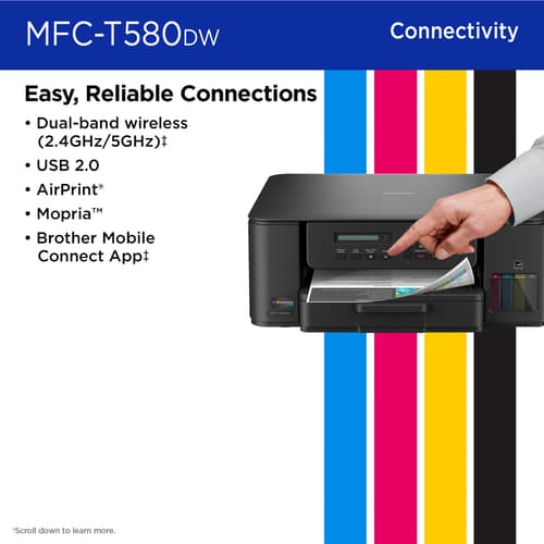 Brother INKvestment Tank MFC-T580DW Wireless Colour Inkjet All-in-One Printer with up to 3 Years of In-Box Ink