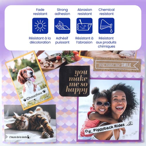 Brother Genuine Tze-AF131G Black on Clear Acid-Free Tape for TZe-compatible P-touch Label Makers, 12 mm w x 8 m l