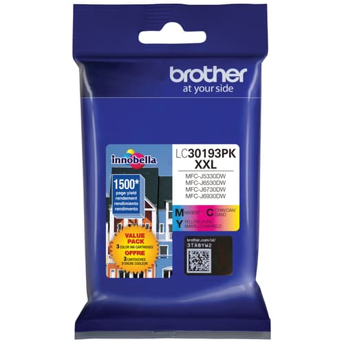 Brother LC30193PKS Innobella Cyan, Magenta, Yellow Ink Cartridges, Super  High Yield