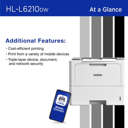 Brother HL-L6210DW Business Monochrome Laser Printer with Large Paper Capacity, Wireless Networking, and Duplex Printing