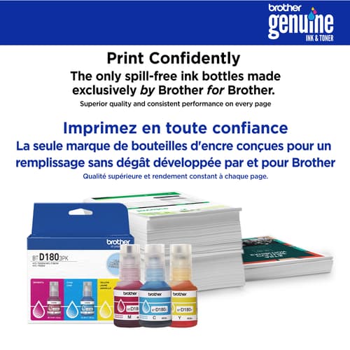Brother Genuine BTD1803PKS High Yield Cyan, Magenta, Yellow Ink Bottles