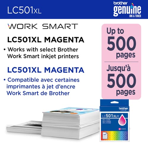 Brother Genuine LC501XLMS High Yield Magenta Ink Cartridge